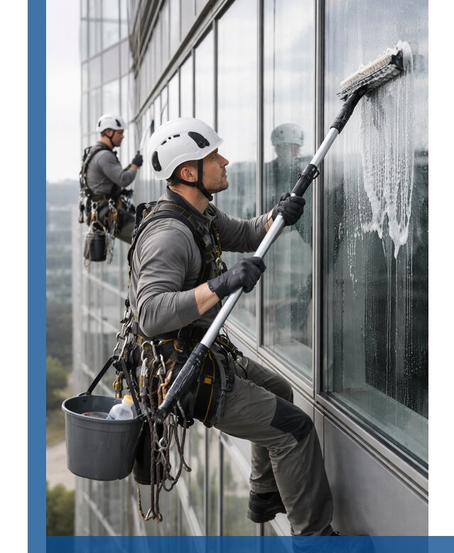 Высотная мойка сплошного остекления с выездом в Кушве