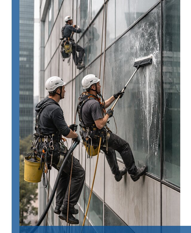 Профессиональная высотная мойка фасадов зданий в Кушве