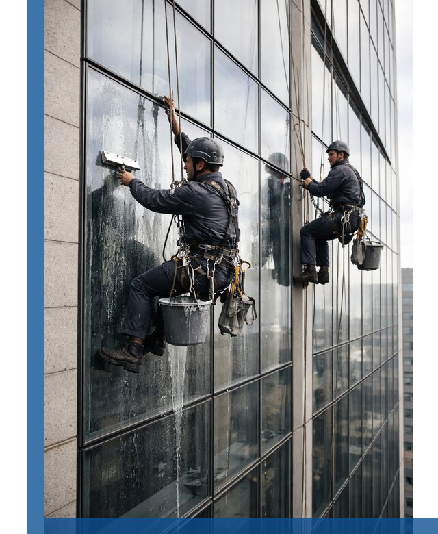 Профессиональная мойка стеклянных фасадов зданий в Кушве