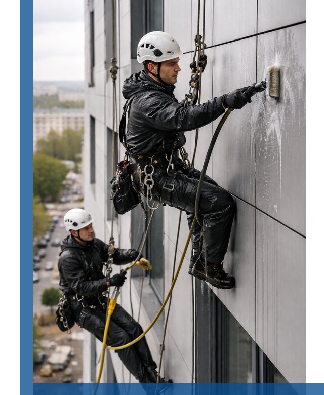 Профессиональная мойка фасада из композита в Кушве