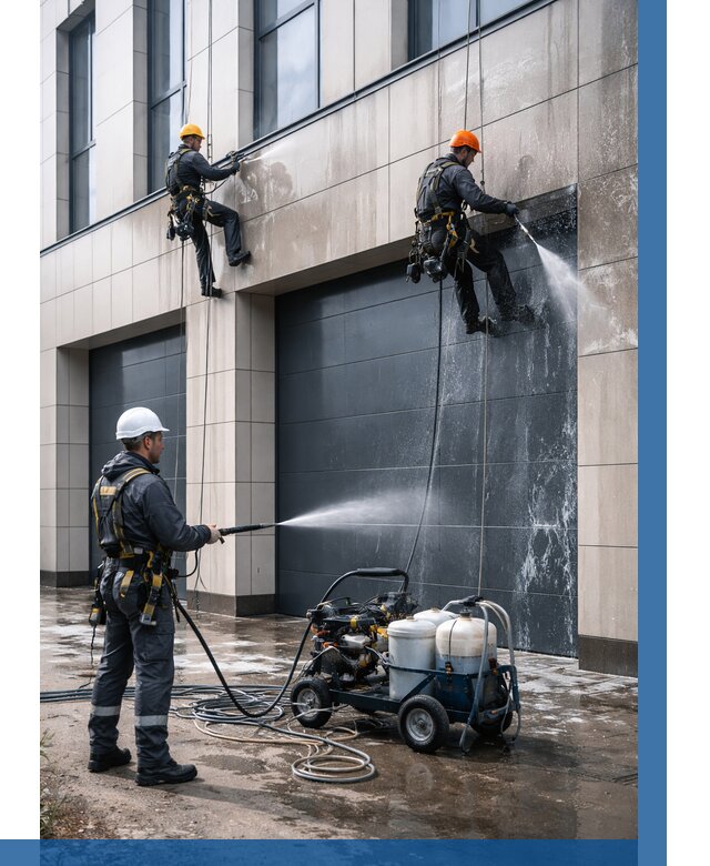 Послестроительная мойка фасада в Кушве от 308 р. | ВЫСОТНИК-Кшв