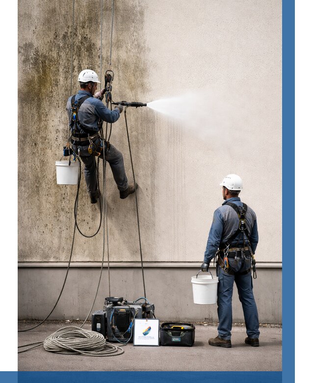 Очистка фасада от плесени в Кушве от 308 р. | ВЫСОТНИК-Кшв