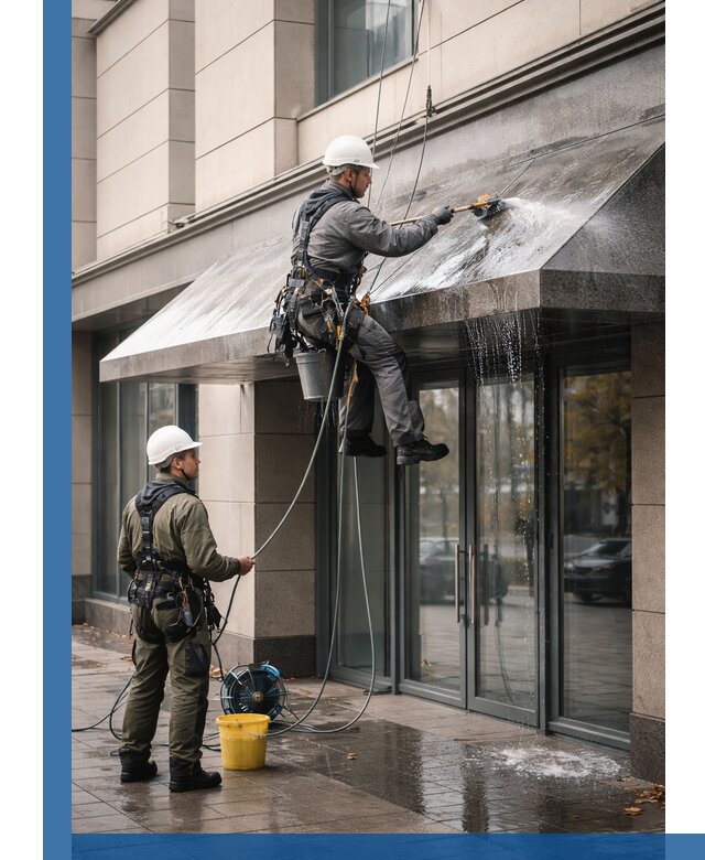 Профессиональная мойка козырьков и навесов в Кушве