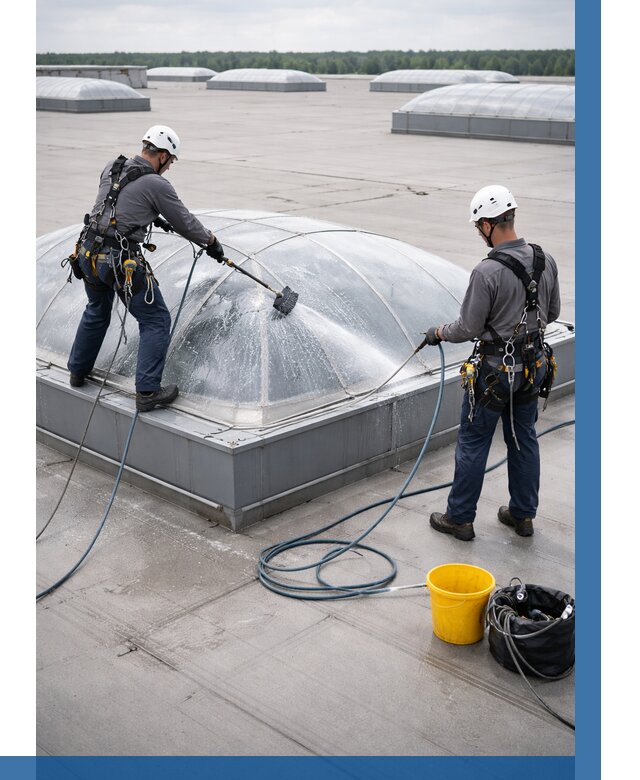 Мойка зенитных фонарей в Кушве, заказать от 4619 р. | ВЫСОТНИК-Кшв