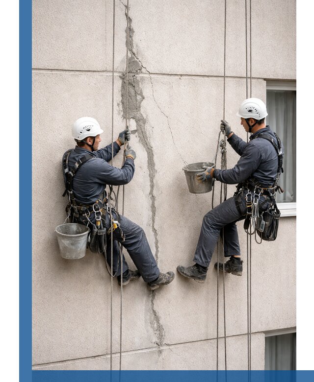 Заделка трещин на фасаде в Кушве с гарантийным ремонтом