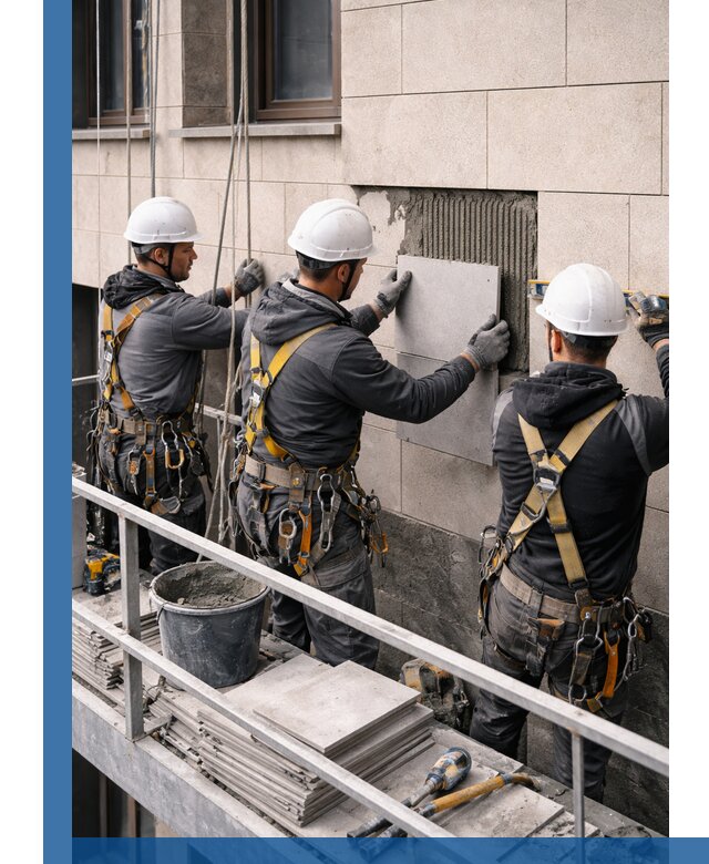 Ремонт облицовки фасада плиткой в Кушве с гарантией