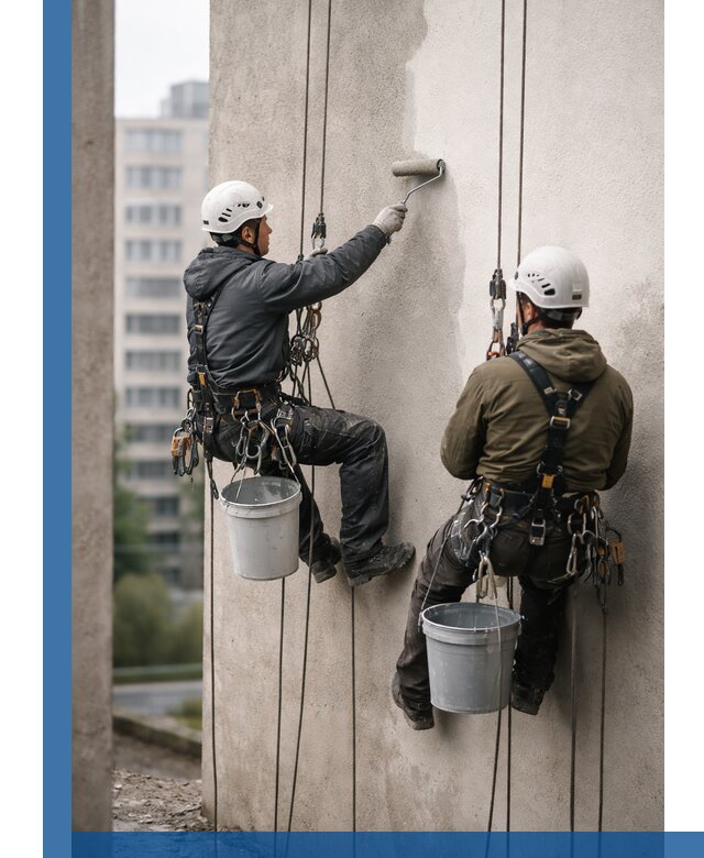 Покраска фасадов высотными альпинистами в Кушве с гарантией