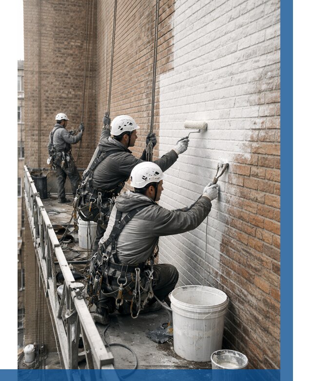 Покраска кирпичного фасада в Кушве от 359 р. | ВЫСОТНИК-Кшв