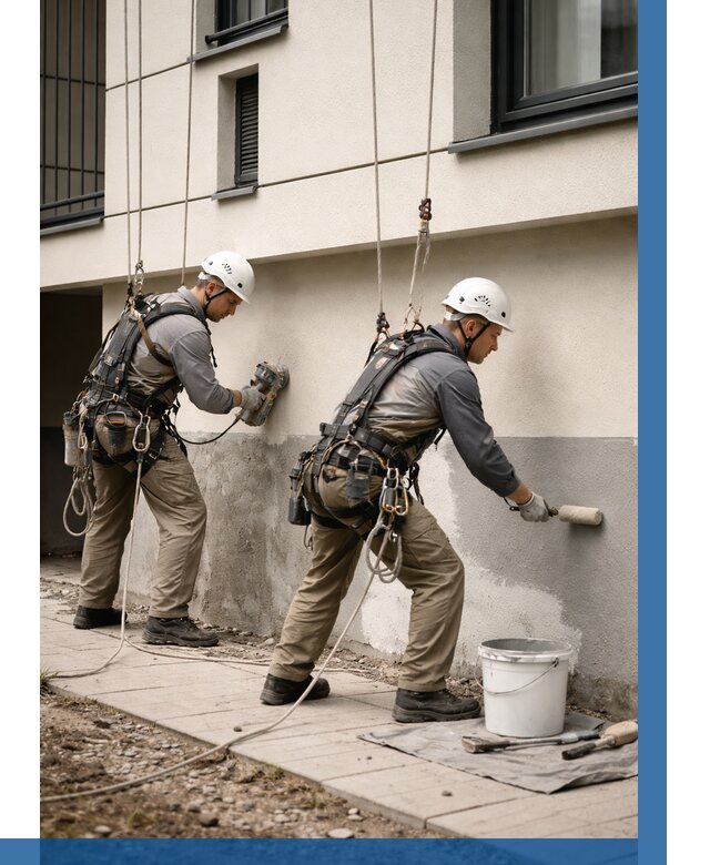 Окраска цоколя здания в Кушве от 462 р. под ключ | ВЫСОТНИК-Кшв