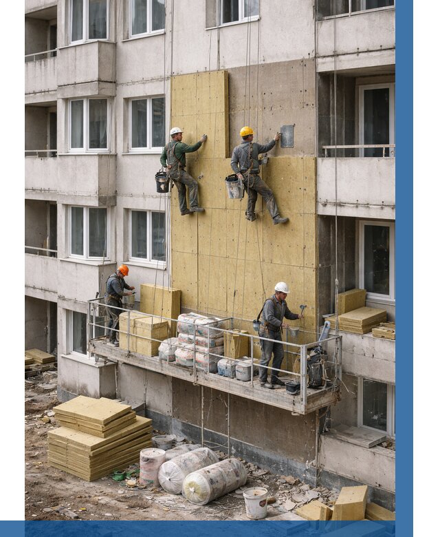 Утепление фасада минватой в Кушве от 1540 р. | ВЫСОТНИК-Кшв