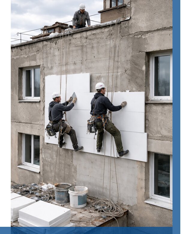 Утепление фасада пенополистиролом в Кушве от 1848 р. | ВЫСОТНИК-Кшв