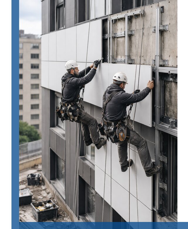 Монтаж композитных панелей фасада в Кушве под ключ