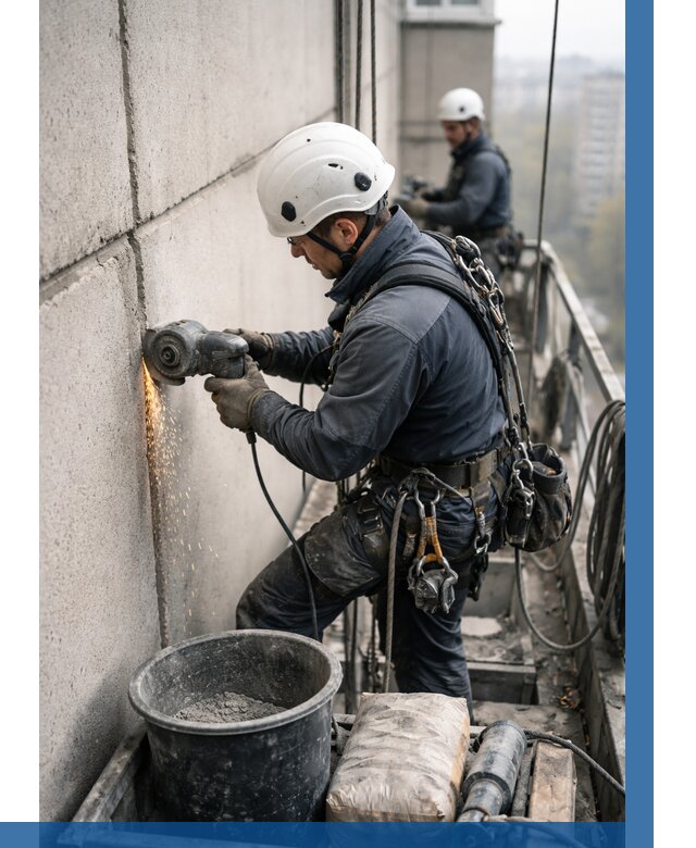 Штробление межпанельных швов в Кушве от 1232 р. | ВЫСОТНИК-Кшв