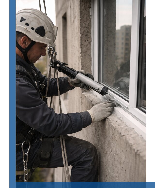 Герметизация оконных швов снаружи в Кушве профессионально