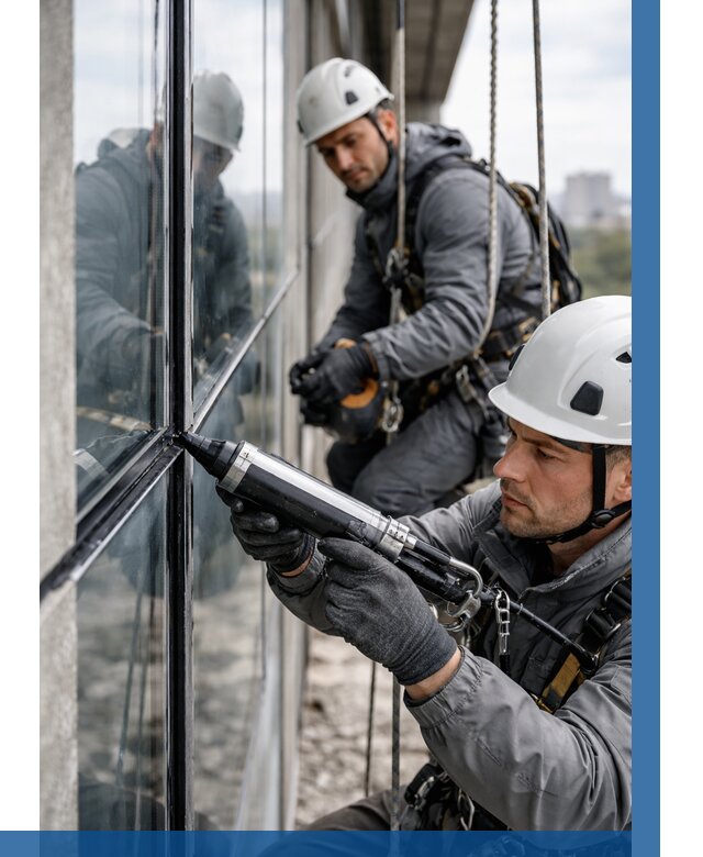 Герметизация витражных швов в Кушве от 667 р. | ВЫСОТНИК-Кшв