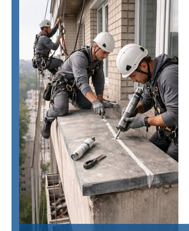 Герметизация балконного козырька в Кушве профессионально