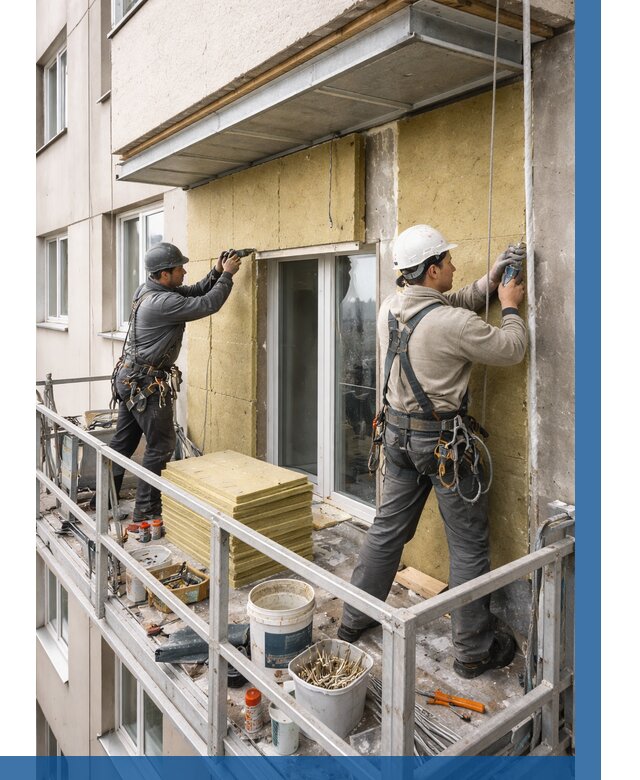 Утепление балкона снаружи в Кушве от 1642 р. под ключ ВЫСОТНИК-Кшв