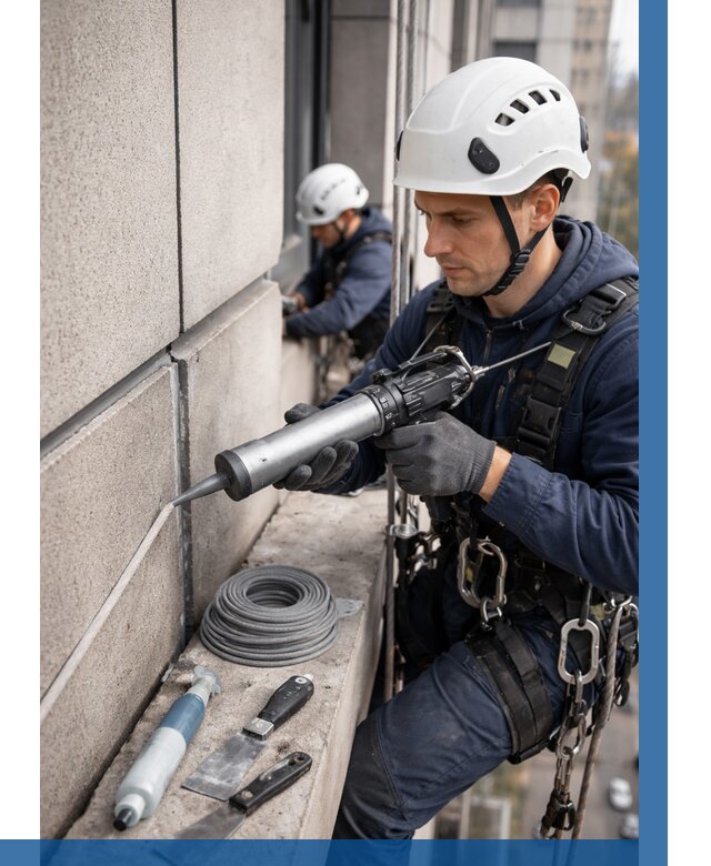 Герметизация деформационных швов фасада в Кушве от 719 | ВЫСОТНИК-Кшв