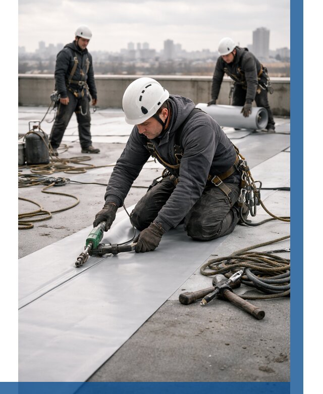 Ремонт мембранной кровли в Кушве от 1848 р./м2 | ВЫСОТНИК-Кшв