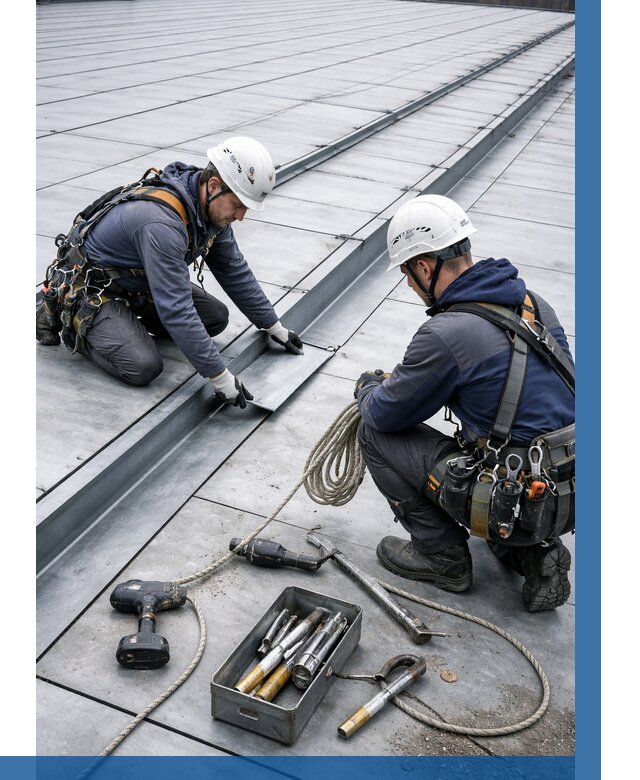 Ремонт фальцевой кровли в Кушве от 719 р. | ВЫСОТНИК-Кшв