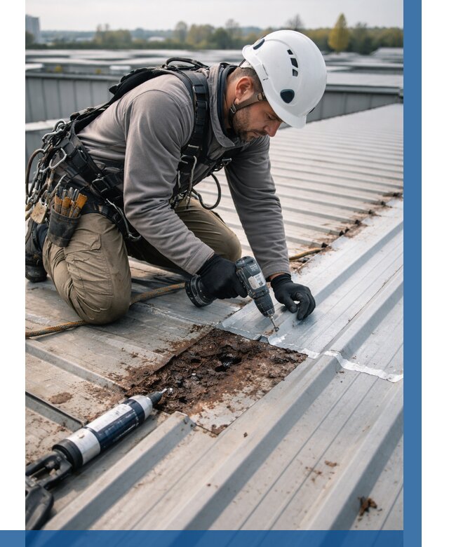 Ремонт профнастила на кровле в Кушве от 719 р. | ВЫСОТНИК-Кшв