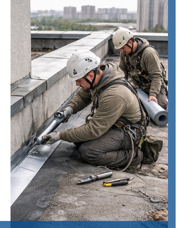 Ремонт кровельных примыканий в Кушве от 1232 р. | ВЫСОТНИК-Кшв