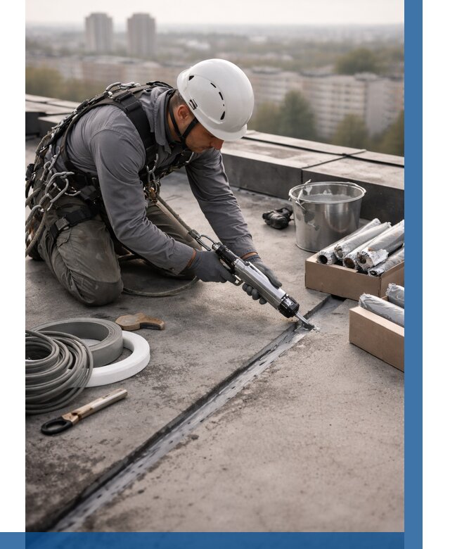 Герметизация швов кровли в Кушве от 462 р./м2 | ВЫСОТНИК-Кшв