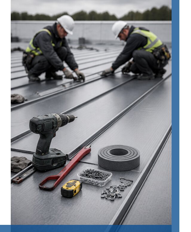 Монтаж фальцевой кровли в Кушве от 1848 р. | ВЫСОТНИК-Кшв