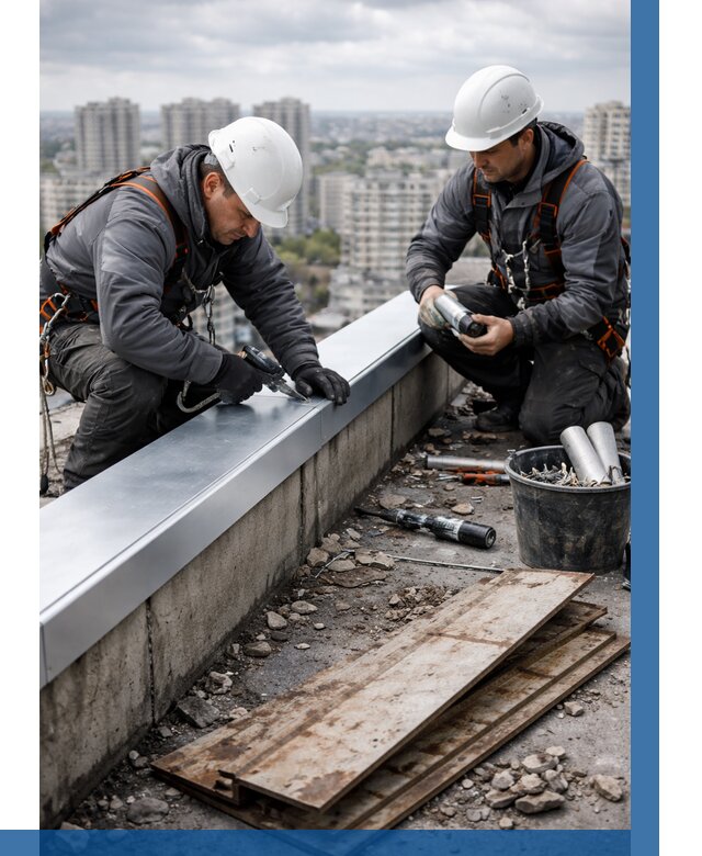 Замена парапетных крышек под ключ в Кушве от 1232 р. | ВЫСОТНИК-Кшв