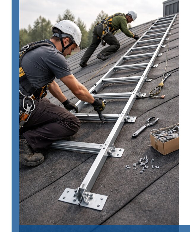 Профессиональный монтаж кровельной лестницы в Кушве под ключ