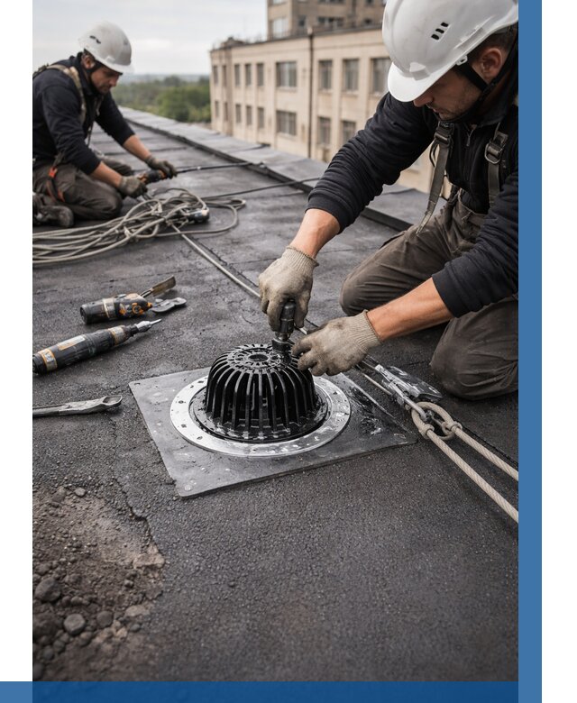 Установка водосточных воронок в Кушве цена от 3593 р. | ВЫСОТНИК-Кшв