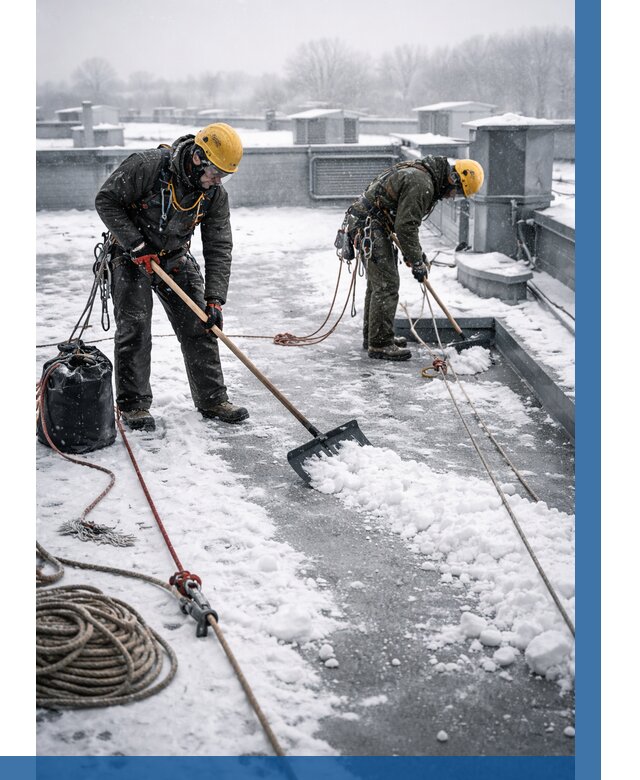 Очистка крыши от снега в Кушве от 7699 р. | ВЫСОТНИК-Кшв