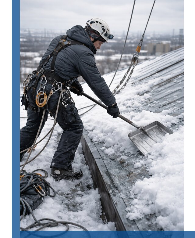 Профессиональная очистка кровли от снега и наледи в Кушве