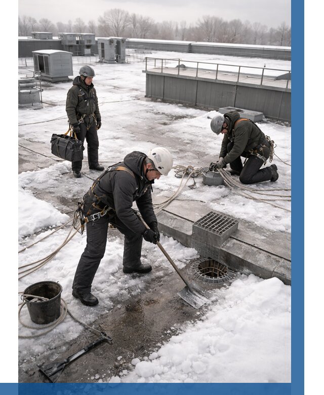 Абонентское обслуживание кровли зимой в Кушве от 8212 р. | ВЫСОТНИК-Кшв