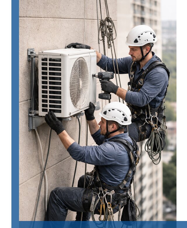 Монтаж внешнего блока кондиционера в Кушве установка и крепление