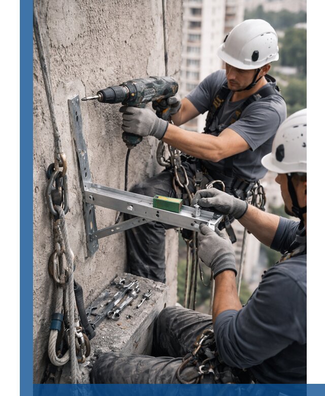 Установка кронштейнов кондиционера и крепежа в Кушве