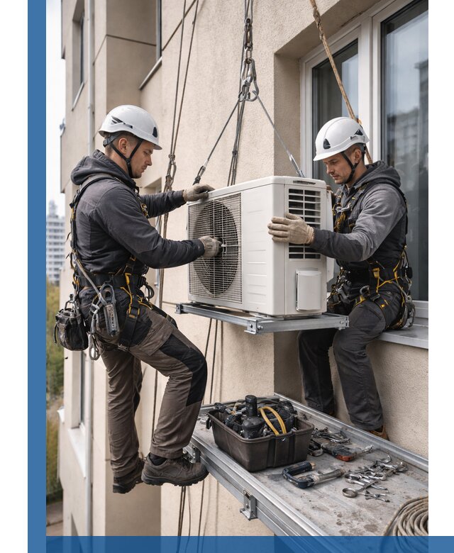 Перенос внешнего блока кондиционера в Кушве с монтажом и крепежом