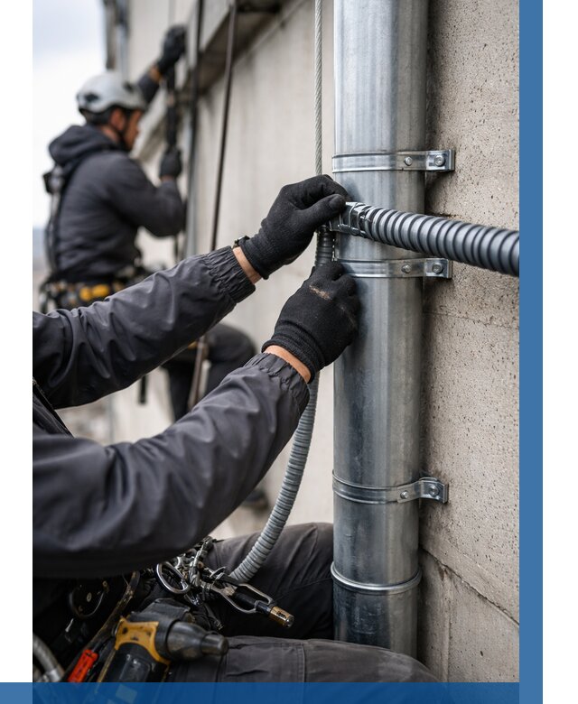 Монтаж гофры для кабеля в Кушве от 308 р. | ВЫСОТНИК-Кшв