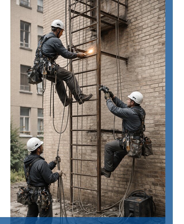 Ремонт пожарной лестницы в Кушве от 7699 р. | ВЫСОТНИК-Кшв