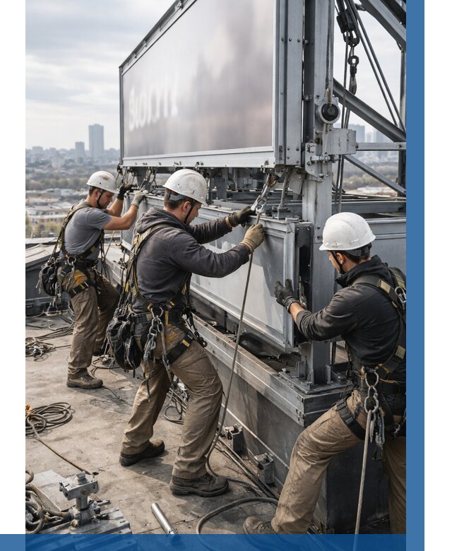 Монтаж крышной рекламной конструкции в Кушве от 61590 р.|ВЫСОТНИК-Кшв