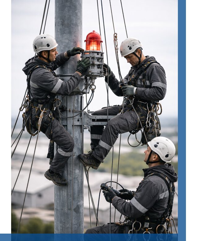 Монтаж заградительных огней в Кушве от 8725 р. | ВЫСОТНИК-Кшв