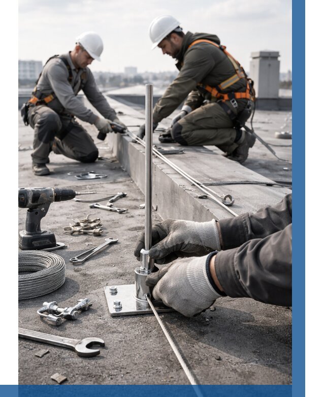 Монтаж молниезащиты на кровле в Кушве цена от 25663 р. | ВЫСОТНИК-Кшв