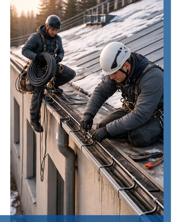 Монтаж греющего кабеля на кровле в Кушве от 462 р. | ВЫСОТНИК-Кшв