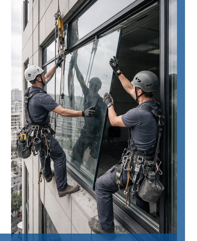 Замена стеклопакетов на высоте в Кушве от 5646 р. | ВЫСОТНИК-Кшв