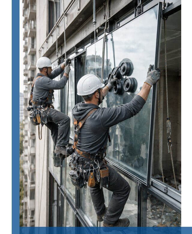 Витражное остекление фасадов и лоджий в Кушве под ключ