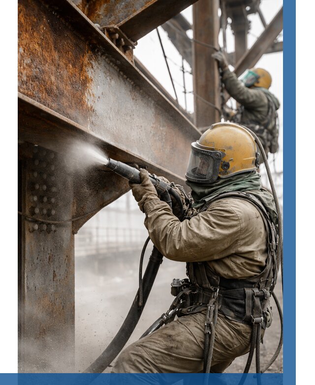 Пескоструйная очистка металлоконструкций в Кушве по 616 р.  ВЫСОТНИК-Кшв