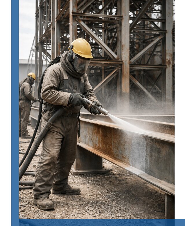 Пескоструйная очистка металлоконструкций в Кушве промышленная