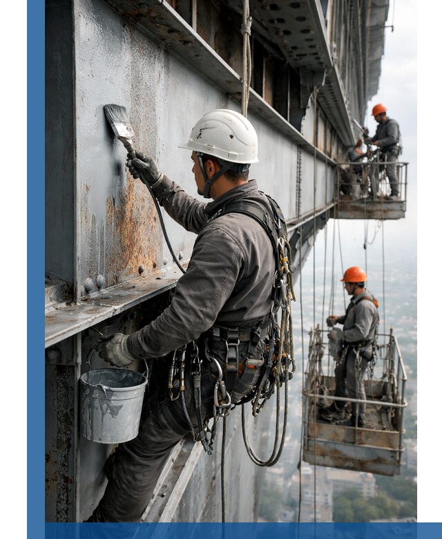 Покраска металлоконструкций на высоте в Кушве профессионально