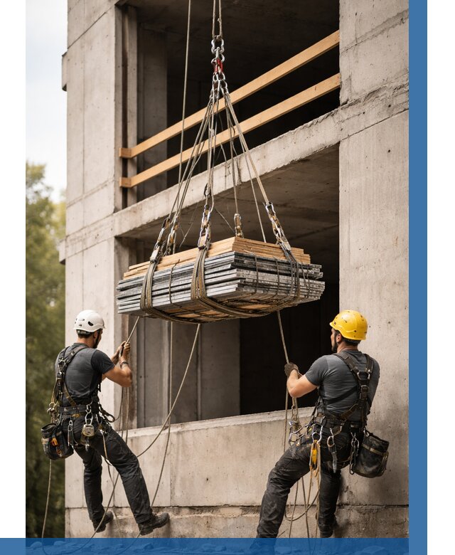 Подъем материала на этаж веревками в Кушве от 1540 р. | ВЫСОТНИК-Кшв