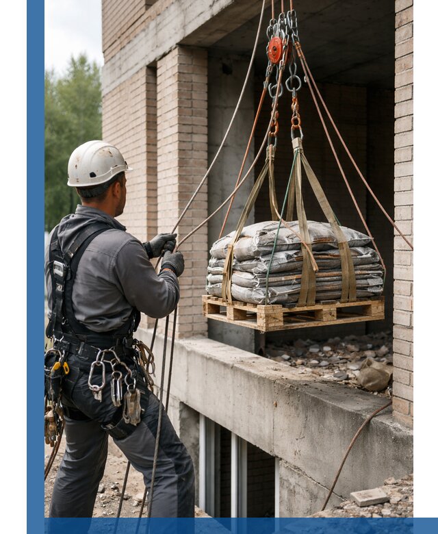 Подъем материалов на этаж веревками в Кушве оперативно